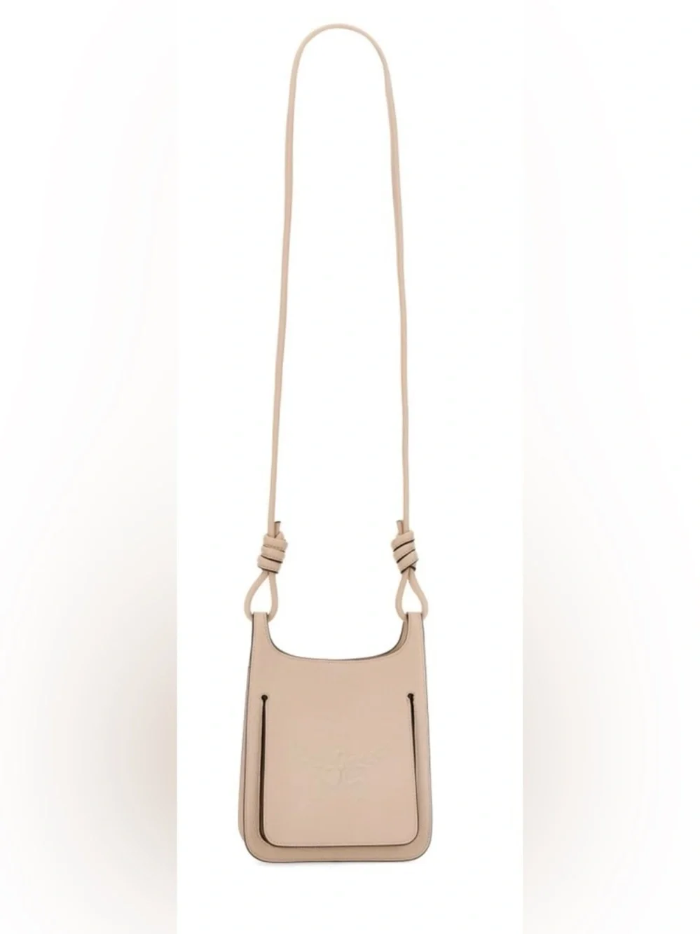 MCM Pale Pink Leather Mini Himmel Hobo Crossbody Bag